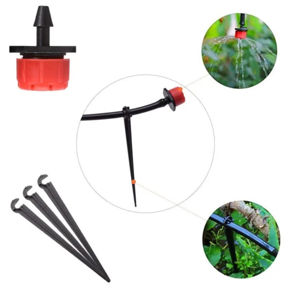 Kit d’irrigation goutte à goutte 82 ft – système d’arrosage de jardin, tuyau ¼″ avec buse atomisante - Image 4