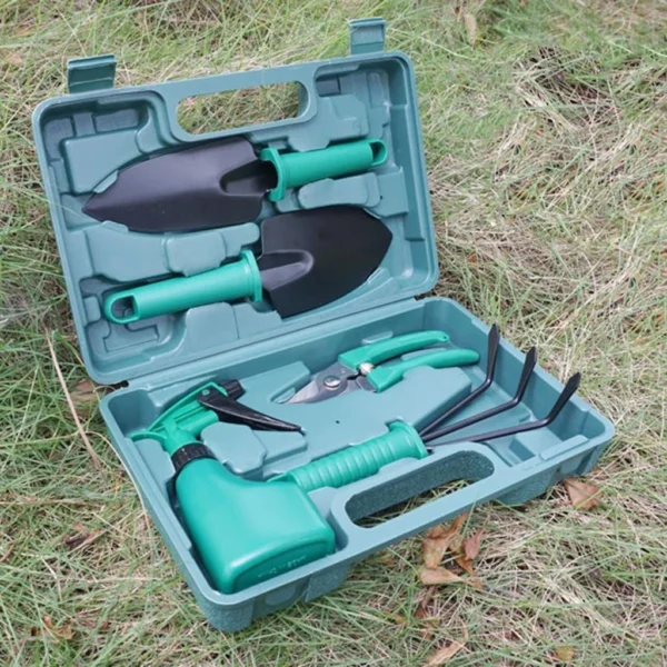 Kit de Jardinage 5 Pièces – Pelle, Râteau, Sécateur, Pulvérisateur – Outils Antirouille avec Poignées Confort - Image 7