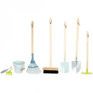 Kit de Jardinage 7 Pièces – Pelles, Râteaux, Balai, Seau et Accessoires